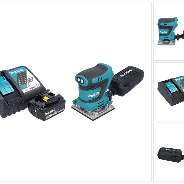 Makita DBO 484 RG1 akumulatorowa szlifierka oscylacyjna 18 V 112 x 102 mm + 1x akumulator 6,0 Ah + ładowarka
