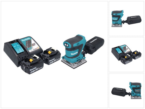 Makita DBO 484 RG Ponceuse vibrante sans fil 18 V 112 x 102 mm + 2x batterie 6,0 Ah + chargeur