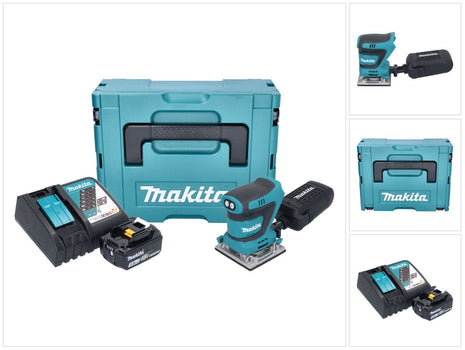 Makita DBO 484 RF1J Akku Schwingschleifer 18 V 112 x 102 mm + 1x Akku 3,0 Ah + Ladegerät + Makpac