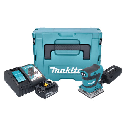 Makita DBO 484 RG1J akumulatorowa szlifierka oscylacyjna 18 V 112 x 102 mm + 1x akumulator 6,0 Ah + ładowarka + Makpac