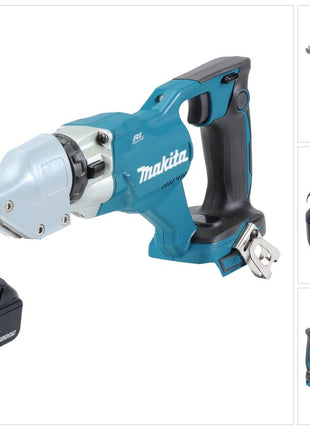 Makita DJS 200 T1 Akku Blechschere 18 V 2,0 mm Brushless + 1x Akku 5,0 Ah - ohne Ladegerät