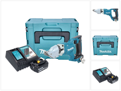 Makita DJS 200 RG1J batería tijeras de hojalatero 18 V 2,0 mm sin escobillas + 1x batería 6,0 Ah + cargador + Makpac