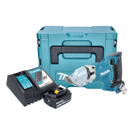 Makita DJS 200 RG1J akumulatorowe nożyce do blachy 18 V 2,0 mm bezszczotkowe + 1x akumulator 6,0 Ah + ładowarka + Makpac