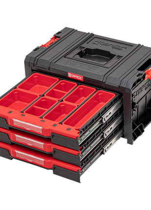 Qbrick System PRO Drawer 3 Toolbox 2.0 Expert empilable 450 x 310 x 244 mm 3x 4,5 l IP54 avec trois tiroirs 21 inlays