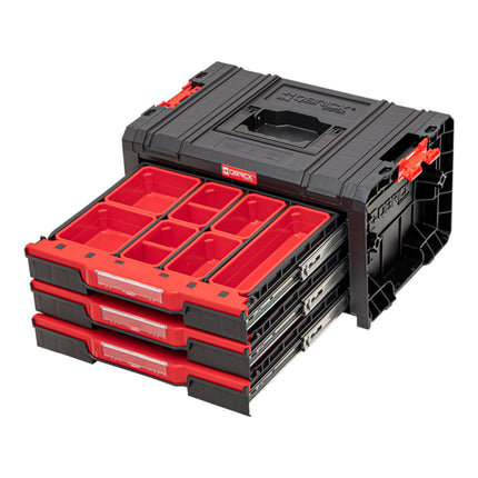 Qbrick System PRO Drawer 3 Toolbox 2.0 Expert sztaplowany 450 x 310 x 244 mm 3x 4,5 l IP54 z trzema szufladami 21 wkładek