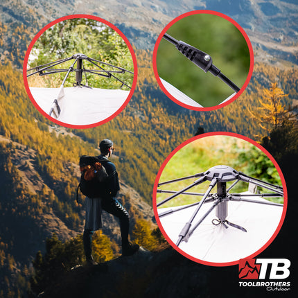 Toolbrothers Namiot kempingowy dla 2-4 osób Namiot kopułowy Namiot hydrauliczny Namiot pop-up Wodoodporny, 2000-3000 mm słupa wody