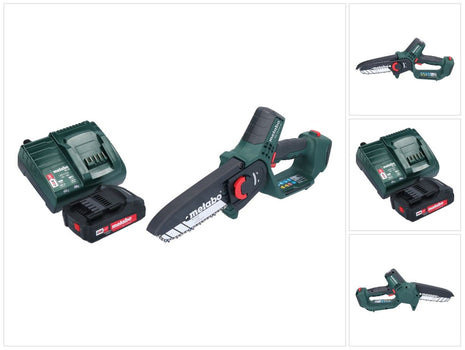 Metabo MS 18 LTX 15 Akku Gehölzsäge 18 V 15 cm 5 m/s + 1x Akku 2,0 Ah + Ladegerät