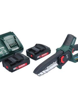 Metabo MS 18 LTX 15 Trononneuse sans fil 18 V 15 cm 5 m/s + 2x accu 2,0 Ah + chargeur