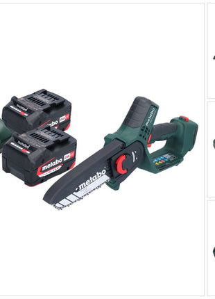 Metabo MS 18 LTX 15 scie sans fil 18 V 15 cm 5 m/s + 2x batterie 4,0 Ah + chargeur