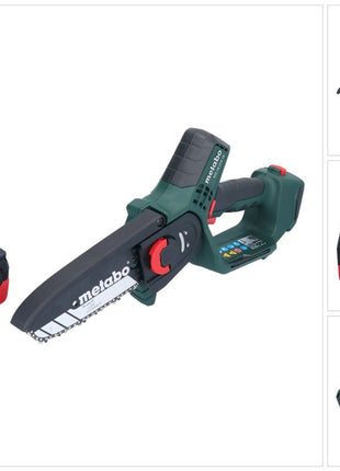 Metabo MS 18 LTX 15 Trononneuse sans fil 18 V 15 cm 5 m/s + 1x accu 5,5 Ah - sans chargeur gert