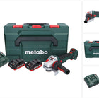 Metabo WVB 18 LTX BL 15-125 Szybka akumulatorowa szlifierka kątowa 18 V 125 mm bezszczotkowa + 2x akumulator 4,0 Ah + ładowarka + metaBOX