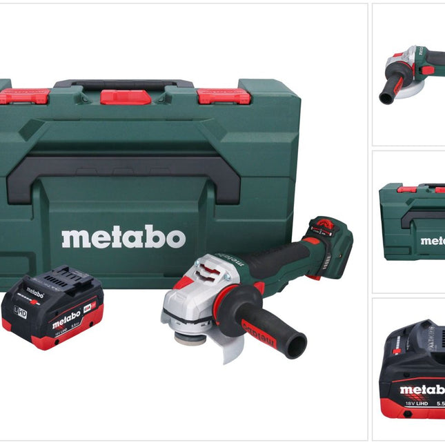 Akumulatorowa szlifierka kątowa Metabo WVB 18 LTX BL 15-125 Quick 18 V 125 mm bezszczotkowa + 1x akumulator 5,5 Ah + metaBOX - bez ładowarki