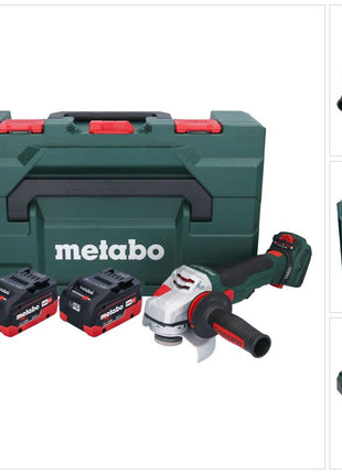 Metabo WVB 18 LTX BL 15-125 Quick meuleuse d'angle sans fil 18 V 125 mm ( 601731660 ) Sans balais + 2x batterie 5,5 Ah + chargeur + metaBOX