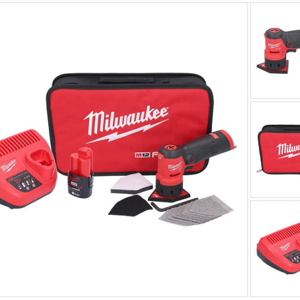 Milwaukee M12 FDSS-201B akumulatorowa szlifierka punktowa 12 V 88,8 x 63,5 mm + 1x akumulator 2,0 Ah + ładowarka