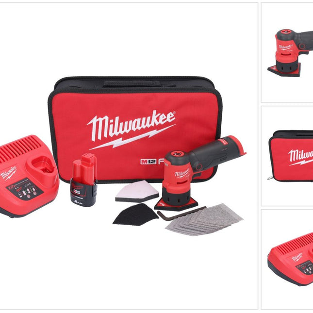 Milwaukee M12 FDSS-201B akumulatorowa szlifierka punktowa 12 V 88,8 x 63,5 mm + 1x akumulator 2,0 Ah + ładowarka
