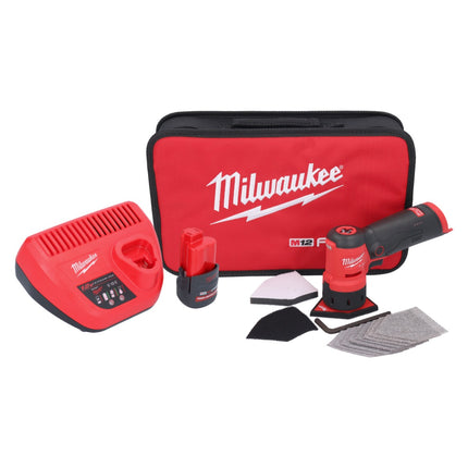 Milwaukee M12 FDSS-251B akumulatorowa szlifierka punktowa 12 V 88,8 x 63,5 mm + 1x akumulator 2,5 Ah + ładowarka