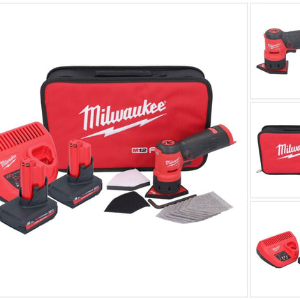 Milwaukee M12 FDSS-502B akumulatorowa szlifierka punktowa 12 V 88,8 x 63,5 mm + 2x akumulator 5,0 Ah + ładowarka