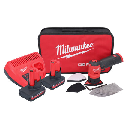 Milwaukee M12 FDSS-502B akumulatorowa szlifierka punktowa 12 V 88,8 x 63,5 mm + 2x akumulator 5,0 Ah + ładowarka