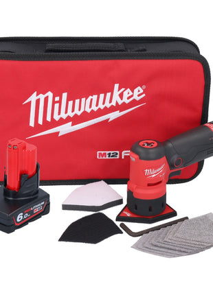 Milwaukee M12 FDSS-601B Ponceuse delta sans fil 12 V 88,8 x 63,5 mm + 1x batterie 6,0 Ah - sans kit chargeur