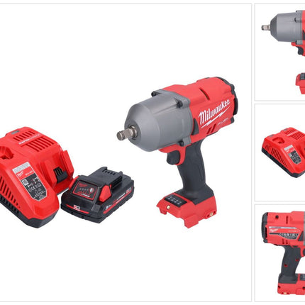 Milwaukee M18 FHIWF12-301 akumulatorowy klucz udarowy 18 V 1356 Nm 1/2" bezszczotkowy + 1x akumulator 3,0 Ah + ładowarka