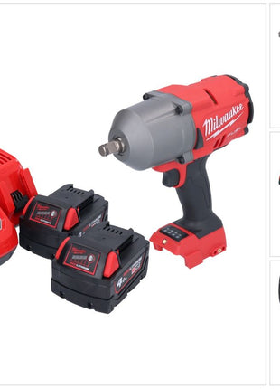 Milwaukee M18 FHIWF12-402 Akku Schlagschrauber 18 V 1356 Nm 1/2" Brushless + 2x Akku 4,0 Ah + Ladegerät