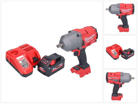 Milwaukee M18 FHIWF12-551 akumulatorowy klucz udarowy 18 V 1356 Nm 1/2" bezszczotkowy + 1x akumulator 5,5 Ah + ładowarka