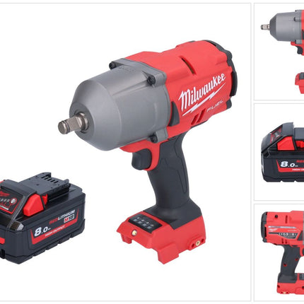 Milwaukee M18 FHIWF12-801 akumulatorowy klucz udarowy 18 V 1356 Nm 1/2" bezszczotkowy + 1x akumulator 8,0 Ah - bez ładowarki