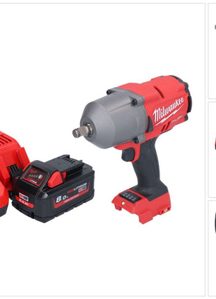 Milwaukee M18 FHIWF12-801 akumulatorowy klucz udarowy 18 V 1356 Nm 1/2" bezszczotkowy + 1x akumulator 8,0 Ah + ładowarka