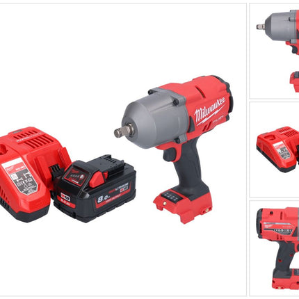 Milwaukee M18 FHIWF12-801 akumulatorowy klucz udarowy 18 V 1356 Nm 1/2" bezszczotkowy + 1x akumulator 8,0 Ah + ładowarka
