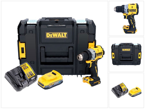 DeWalt DCD 800 E2T Perceuse-visseuse sans fil 18 V 90 Nm Brushless + 2x batterie 1,7 Ah + chargeur + TSTAK