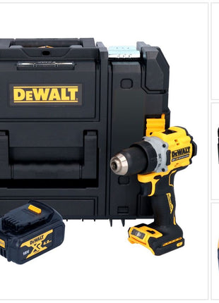 Taladro atornillador inalámbrico DeWalt DCD 800 NT 18 V 90 Nm sin escobillas + 1x batería 4,0 Ah + TSTAK - sin cargador