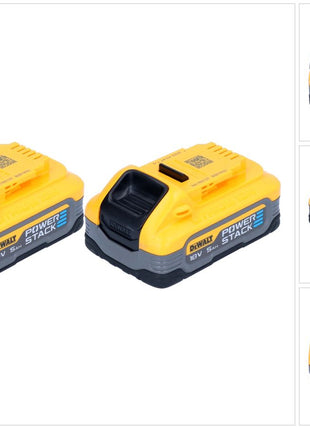 DeWalt Kit batterie DCBP 518 H2 2x batterie Powerstack 18 V 5,0 Ah / 5000 mAh XR Li-Ion - avec indicateur de charge