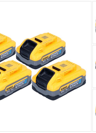 DeWalt Akku Set DCBP 518 H4 4x Powerstack Akku 18 V 5,0 Ah / 5000 mAh XR Li-Ion - mit Ladestandanzeige