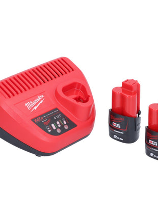 Milwaukee M12 JS-202 Scie sauteuse sans fil 12 V + 2x batterie 2,0 Ah + chargeur