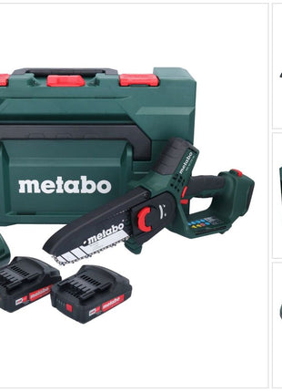 Metabo MS 18 LTX 15 scie sans fil 18 V 15 cm 5 m/s + 2x batterie 2,0 Ah + chargeur + metaBOX