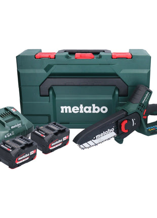 Metabo MS 18 LTX 15 Akku Gehölzsäge 18 V 15 cm 5 m/s + 2x Akku 4,0 Ah + Ladegerät + metaBOX