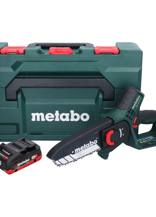 Metabo MS 18 LTX 15 Trononneuse sans fil 18 V 15 cm 5 m/s + 1x accu 4,0 Ah + metaBOX - sans kit de chargement