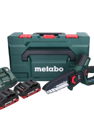 Metabo MS 18 LTX 15 Trononneuse sans fil 18 V 15 cm 5 m/s + 2x accu 4,0 Ah + chargeur + metaBOX