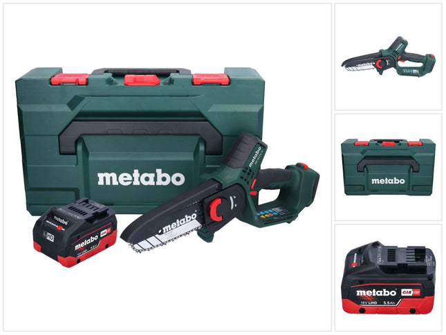 Akumulatorowa pilarka do gałęzi Metabo MS 18 LTX 15 18 V 15 cm 5 m/s + 1x akumulator 5,5 Ah + metaBOX - bez ładowarki