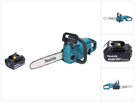 Motosierra a batería Makita DUC 357 FX2 18 V 35 cm 7,7 m/s sin escobillas + 1x batería 3,0 Ah - sin cargador