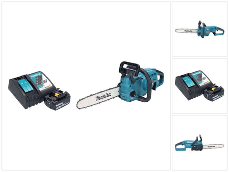 Makita DUC 357 RFX2 Akumulatorowa pilarka łańcuchowa 18 V 35 cm 7,7 m/s Bezszczotkowa + 1x akumulator 3,0 Ah + ładowarka