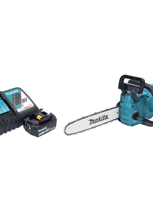 Makita DUC 357 RFX2 Akumulatorowa pilarka łańcuchowa 18 V 35 cm 7,7 m/s Bezszczotkowa + 1x akumulator 3,0 Ah + ładowarka