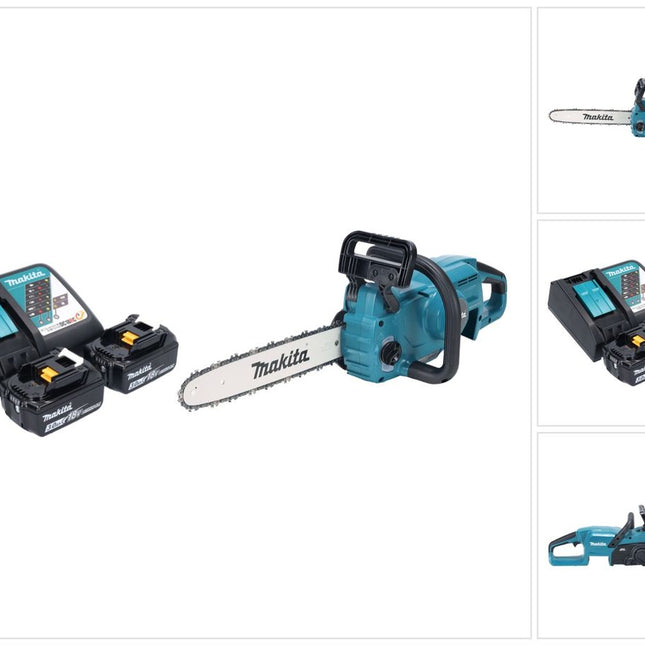 Makita DUC 357 RF2X2 Akumulatorowa pilarka łańcuchowa 18 V 35 cm 7,7 m/s Bezszczotkowa + 2x akumulator 3,0 Ah + ładowarka