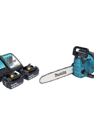 Motosierra a batería Makita DUC 357 RF2X2 18 V 35 cm 7,7 m/s sin escobillas + 2x baterías 3,0 Ah + cargador