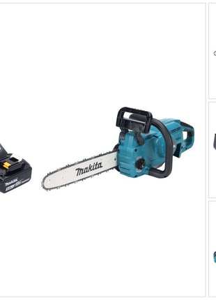 Makita DUC 357 RTX2 Akumulatorowa pilarka łańcuchowa 18 V 35 cm 7,7 m/s Bezszczotkowa + 1x akumulator 5,0 Ah + ładowarka