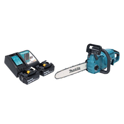 Makita DUC 357 RT2X2 Akumulatorowa pilarka łańcuchowa 18 V 35 cm 7,7 m/s Bezszczotkowa + 2x akumulator 5,0 Ah + ładowarka