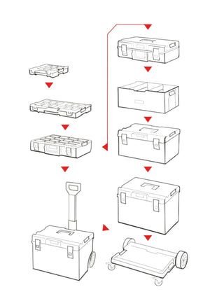 Qbrick System ONE 200 2.0 Profi Werkzeugkoffer modularer Organizer 585 x 385 x 190 mm 15,4 l stapelbar IP66