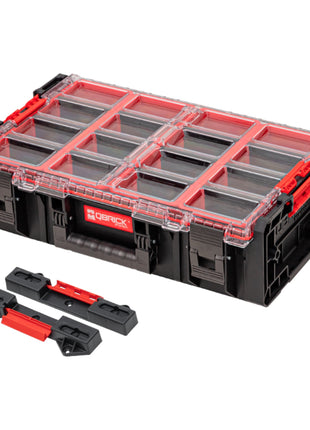 Qbrick System ONE Organizer 2XL 2.0 + Qbrick System ONE Connect Adapter stapelbar 582 x 387 x 172 mm 19,5 l IP66 mit 4 Inlays und 12 Trennwände