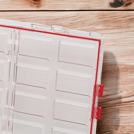 Qbrick System ONE Organizer XL 2.0 Long Bin sztaplowany 582 x 387 x 131 mm 13,5 l IP66 z 4 wkładami i 12 przegrodami