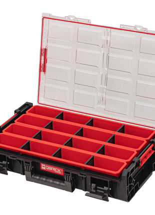 Qbrick System ONE Organizer XL 2.0 Long Bin sztaplowany 582 x 387 x 131 mm 13,5 l IP66 z 4 wkładkami i 12 przegrodami